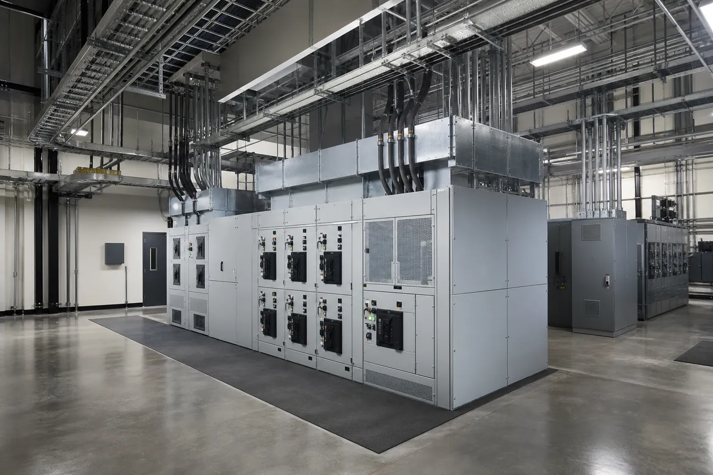 Medium-voltage switchgear supporting a critical power facility