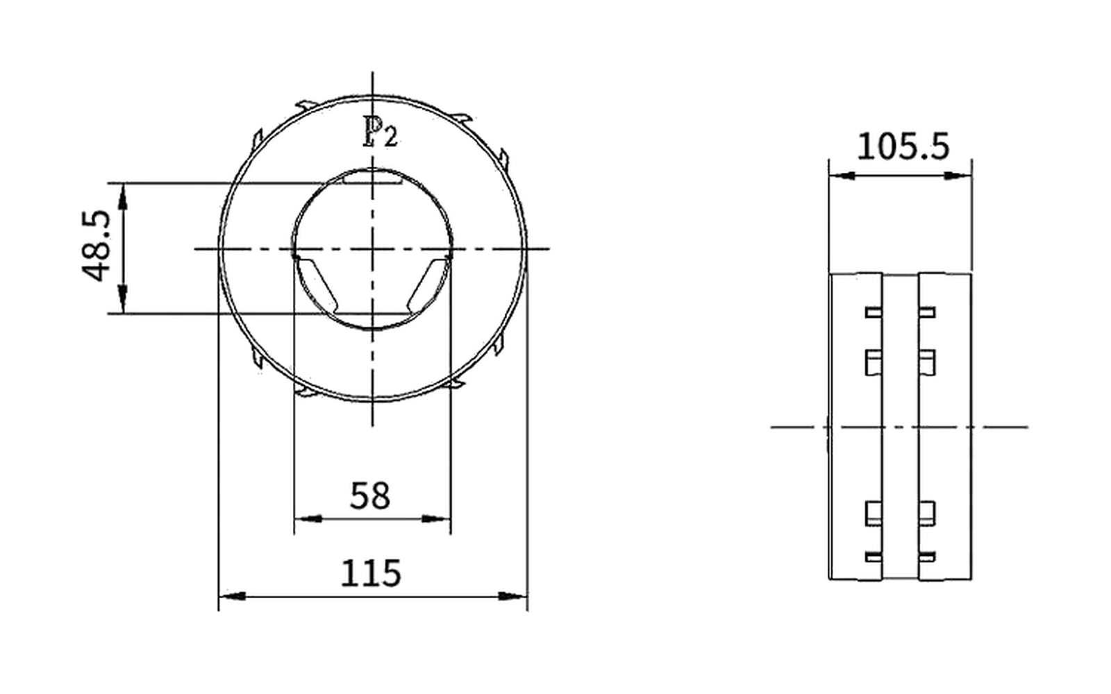 LMZK-10 indoor current transformer overall dimension drawing with mounting and interface dimensions