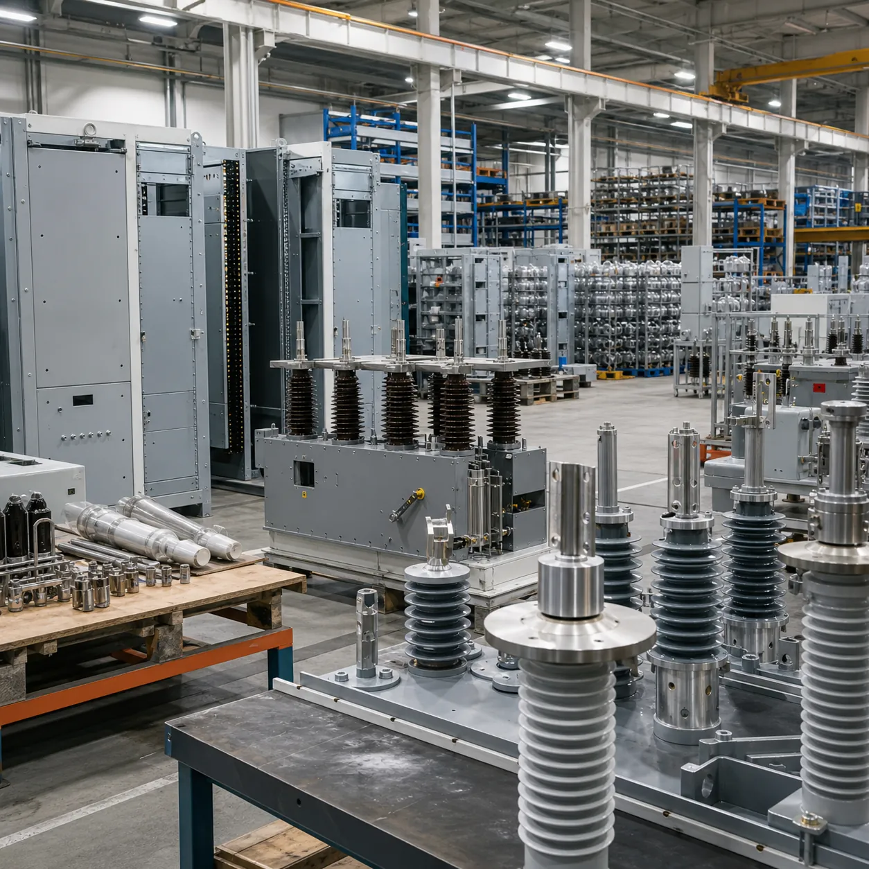 Representative medium-voltage switchgear component manufacturing floor
